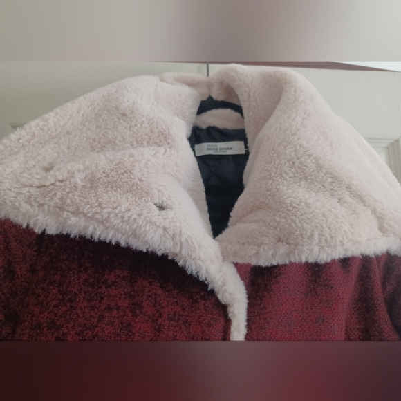 Korean Winter Faux shearling lamb fur Short Coat Thick aviator red XS quilted - Picture 4 of 8